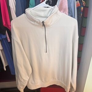 Universal Thread Off-White Half-Zip Turtleneck Sweater